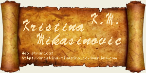 Kristina Mikašinović vizit kartica